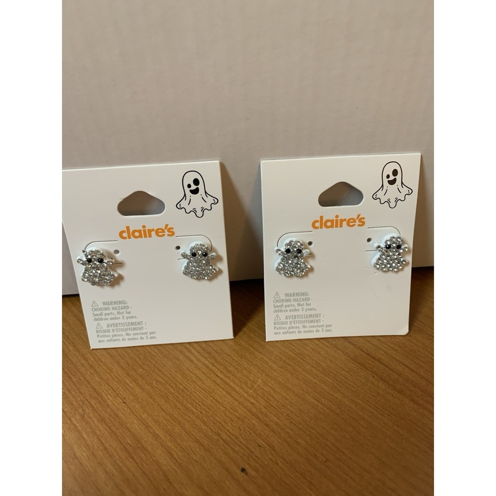 Claire's Halloween Blingy Ghost Earrings 2 Pair